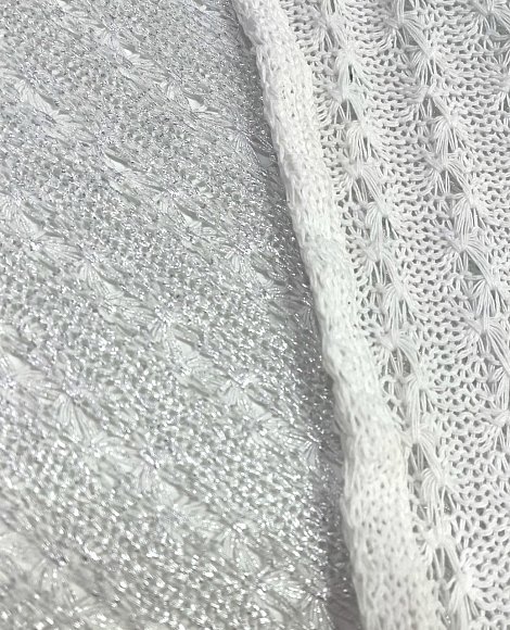 Ажур-трикотаж с напыл.белый\серебро